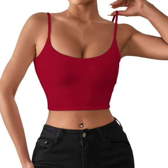 Women Summer Tops Hit Product Spring And Summer Sexy Crop Strap Back Heart Inner Wear For Women Outerwear Top Crop Tops And Shorts 1 Year Bra Workout Striped Top Casual Shirt Cute Dark Brick Red S