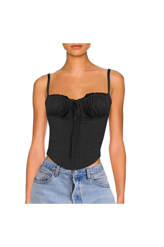 Women Summer Tops Lace Trim Spliced Strappy Top Sexy Sleeveless V Neck Camisole For Women Casual Summer Fashion Vest Top Womens plus High Neck Crazy Tops for Girls Size Business Shirts 8 Black XL