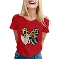 thumbnail image 1 of Women Summer Tops Ladies Fashion Casual Valentine's Day Print Outdoor Sports Round Neck Short Sleeve T Shirt Top Half Tee Womens Loose Fitting T Shirts Dress Tee Shirts Women plus Size Red 2XL, 1 of 5