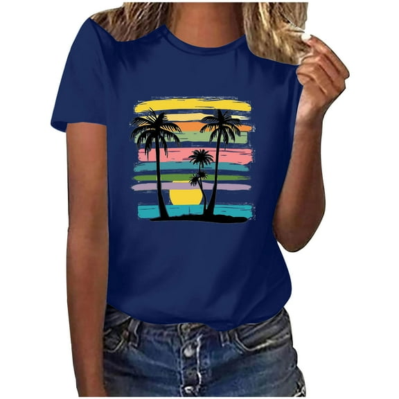 Women Summer Tops Loose Fit Shirts for Women Trendy 2025 Summer Clothes Outfits Women Over 50 Everyday