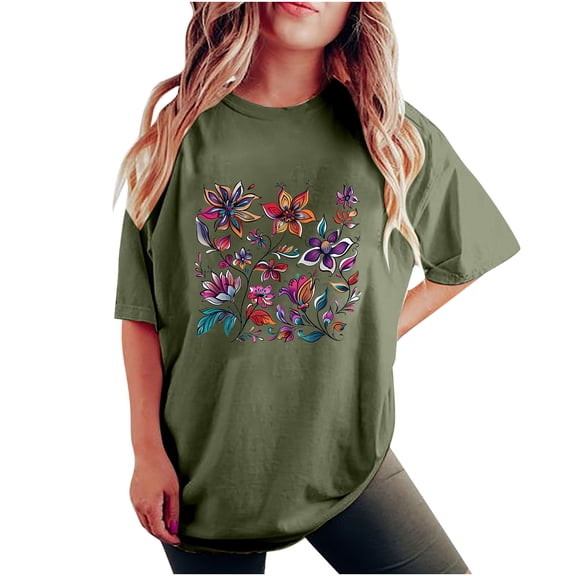 Women Summer Tops Loose Fit Women Blouses Elegant Casual Short Sleeve Womens T Shirts Loose Fit Pack