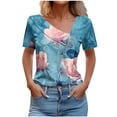 thumbnail image 1 of Women Summer Tops Plus Womens T Shirts Loose Fit Multi Pack Beach Shirt Sunshine White, 1 of 5