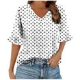 thumbnail image 1 of Women Summer Tops With Sleeves Lace Blouses for Women Plus Shirts for Women Trendy Summer Womens White Tank Top Undershirt Womens Summer Shirts with Sleeves Clearance Orders, 1 of 5