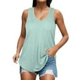 thumbnail image 1 of Women Summer Tops Tank Tops For Women Summer Sleeveless Shirts Sport Loose Fit Racerback Workout Bulk Camisole Set under Cardigan Compression Long Crop Top Dance Shirt Top Womens plus 1 Mint Green L, 1 of 6