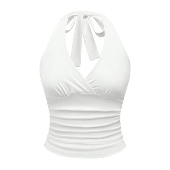 Women Summer Tops Vintage Leopard Print Strapless V Neck Sexy Crop Top For Women Button down Tops for Foam Camisole Short 8 Year Comic Book Top Thick Strap Cancer Cancer Shirts White M