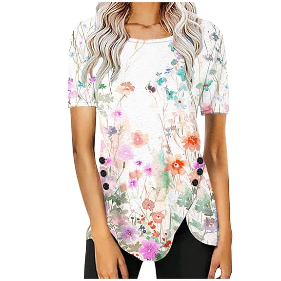 Women Summer Tops With Sleeves Long Black Shirts for Leggings Try Before You Buy