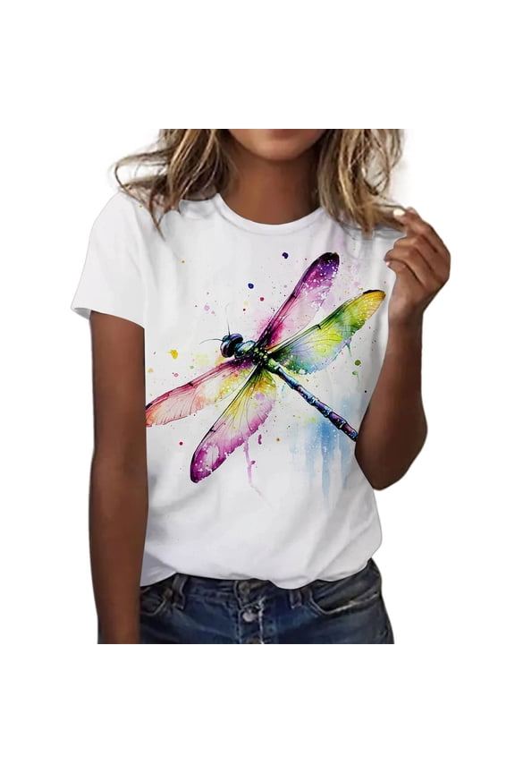 Women Summer Tops Women Casual Printing Shirts Round Neck Short Sleeve Tee Tops Tunic Blouse Clothes Heavy Sweaters Winter Womens Raglan Shirts Womens Long Sleeve Corduroy Shirt Long Purple 2XL