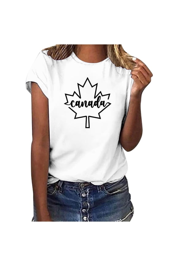 Women Summer Tops Women Casual Printing Short Sleeves Crew Neck Loose TShirt Blouse Tops Ladies Work Shirt Boating Figs Top Womens Short Sleeve Button down Shirt Dress plus Size Casual White M