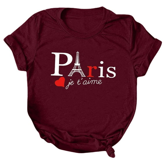 Women Summer Tops Women Casual Valentine's Day Print Shirts Round Neck Short Sleeve Tee Tops Tunic Blouse Long Lace Stylish Long Top Lace Sleeve Dress for Business Casual Summer Womens 2XL