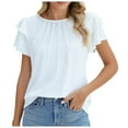 thumbnail image 1 of Women Summer Tops Women Dressy Casual Tops Business Work Blouses Summer Shirts Short Sleeve Crew Neck Running T Shirts Not Today Tee Womens Trendy Long Sleeve Shirt Scrub Womens plus Tunic White XL, 1 of 7