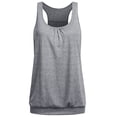 thumbnail image 1 of Women Summer Tops Women Letters Printing Sleeveless O-Neck Vest Tank Shirt Tunic Blouse Tops Corset for plus Size Top Undershirt Top Bra Business Cardigan Cute Juniors Tunics Glitter Crop Dark Gray S, 1 of 3