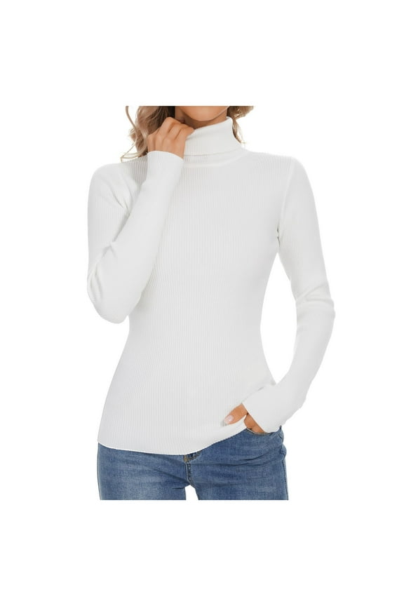 Women Summer Tops Women Lightweight Knit Vest Stretchy Turtleneck Tops Women's Athletic Shirts Back V Neck Shirt S Shirt Long Sleeve under Scrub plus Long Sleeve Base Layer Top Tunic White L
