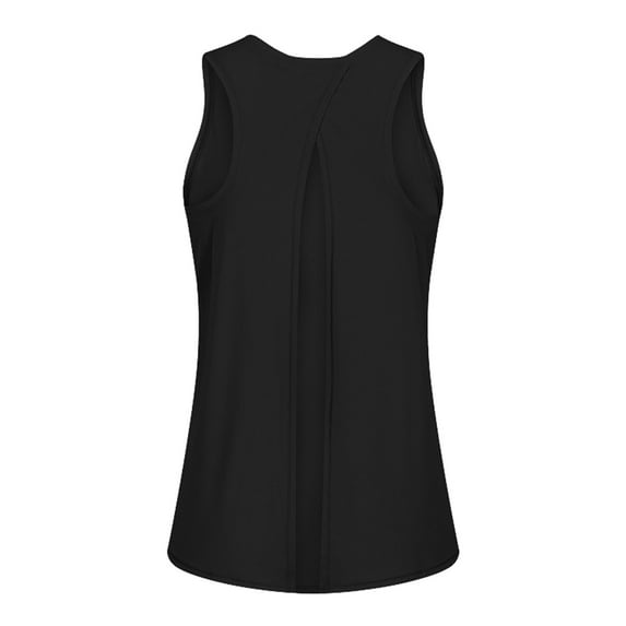 Women Summer Tops Women Open Back Workout Tops Tie Back Tank Yoga Clothes Dance Athletic Wear Muscle Gym Shirts For Long Top Womens for Business Dress Christmas Top Merry Fitness Black S
