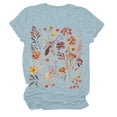 thumbnail image 1 of Women Summer Tops Women Print Short T Crew Neck Short Sleeve T Shirt Top Compression Workout Shirts plus Size Shirt Dresses Casual Womens Tops Long Sleeve Tunic V Neck Shirts Light Blue S, 1 of 4