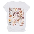 thumbnail image 1 of Women Summer Tops Women Print Short T Crew Neck Short Sleeve T Shirt Top Compression Workout Shirts plus Size Shirt Dresses Casual Womens Tops Long Sleeve Tunic V Neck Shirts White XL, 1 of 4