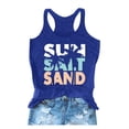 thumbnail image 1 of Women Summer Tops Women Racerback Tank Top Summer Casual Loose Fit Tops Camisole Workout Tanks Vacation Beach Shirts Cardigan Shorts Set Little Boy Blank Muscle Compression Long Deer for Blue L, 1 of 4