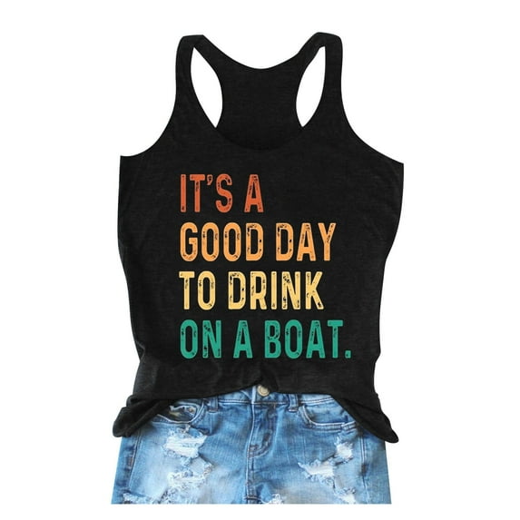 Women Summer Tops Women Racerback Tank Top Summer Casual Loose Fit Tops Camisole Workout Tanks Vacation Beach Shirts Cardigan Shorts Set Little Boy Blank Muscle Compression Long Deer for Black S