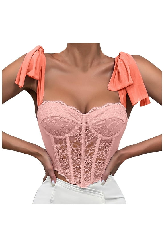 Women Summer Tops Women Sexy Lace Sleeve French High End Design Sense Short Style Top Crop Tops Exercise Desert Top Coffee for Creme Color Cropped Workout for Cute Pink S