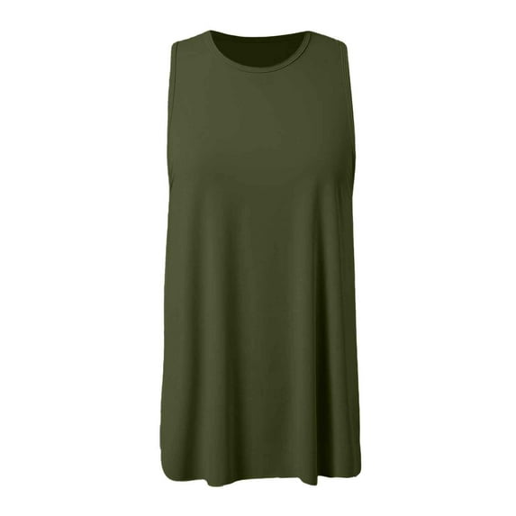 Women Summer Tops Women Solid Sleeveless Sports Top Running Fitness Yoga Vest Elastic Loose Sports Vest Silk Work Blouses Dressy Summer Tops V Neck Tunics for Cute Shirt Graphic Shirts Dark Green M
