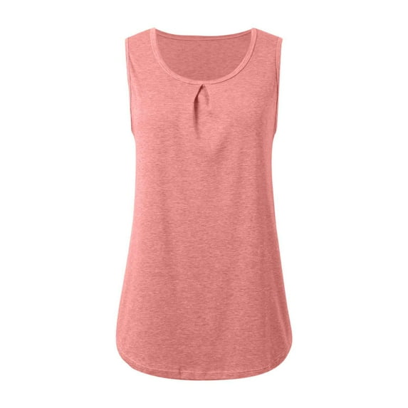 Women Summer Tops Women Solid Sports Vest Loose Sleeveless Fitness T Shirt Running Training Yoga Vest Long Sleeve V Neck Womens Workout Tops for Long Sleeves Tunic T Shirts for Back Short Pink S