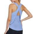 thumbnail image 1 of Women Summer Tops Women's Casual Round Neck Backless T Shirt Summer Fall Versatile Top For Daily Wear Sports Vacation Home Comfortable Soft Breathable Fabric Camisoles Daddy Top for Women Sky Blue M, 1 of 4