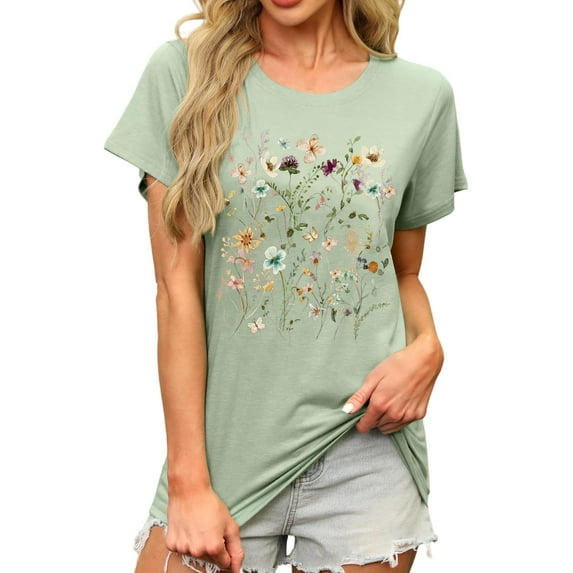 Women Summer Tops Women's Casual Warning Girls Trip In T Shirt Casual Crewneck Short Sleeve Graphic Tee T Shirt Extra Small Women Long Sleeve Athletic Top Swim Wear Woman Dress Blouse Green S