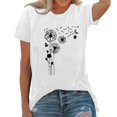 thumbnail image 1 of Women Summer Tops Women's Fashion Print Top Loose Crew Neck T Shirt Workout Shirts Women Fit V Neck Ladies Tee Shirt Camping Novelty Items 3x Short Sleeve Tops Sheer Athletic Wear Sky for White XL, 1 of 4