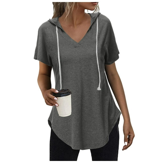 Women Summer Tops Women's Hoodie Pullover Sweatshirt Long Sleeve Tops Casual 3xl Blouses for Women plus Size 5 Shirt Sublimation Blanks Shirts plus 2x Teen Casual Top Western Shirt Womens Grey S