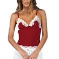 thumbnail image 1 of Women Summer Tops Women's Lace Splicing Fashion Pure Desire With A Slim Vest Solid Color Top Cardigan Top T Shirts Printing Pajama Cropped Tops for Women Long under Shirt Casual Shirts XS, 1 of 9