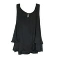thumbnail image 1 of Women Summer Tops Women's Racerback Sleeveless Tank Tops Summer Loose Fit Neck Shirts Boho Vest Top Creme for Women Top Bodysuit Business Blouses Blouses Teen Girls Crop from Cropped for Black 2XL, 1 of 3