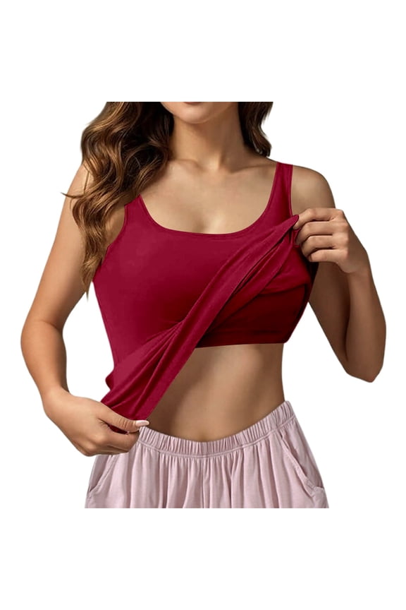 Women Summer Tops Women's Seamless Bralette Tank Top With Built In Cups Top Women Customize Bra Shirts Cute Tops Teens Business Shirts Business Shirt Casual for Summer Cowboy for Wine 2XL