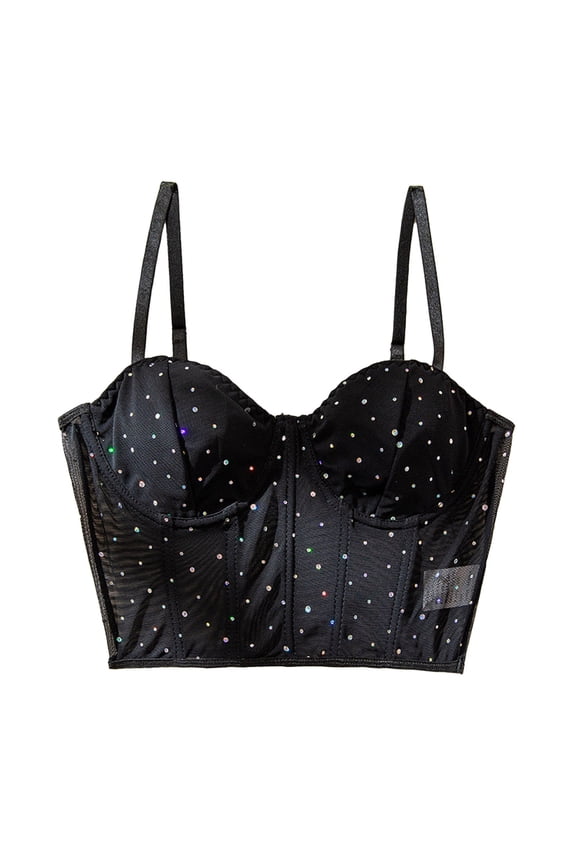 Women Summer Tops Women's Sexy Gathering Navel Revealing Tight Suspender Bra Girl Sleepers Size 13 Blouse Busty Women Top with Bra Cropped Workout Tops for plus Size Womens Tunics Top Black XS