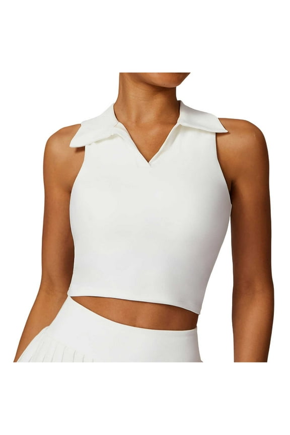 Summer Tops for Women Chiffon Crop Top Workout Shirts 6 Compression Crop Top Cropped Sports Tops Camisole Women Big Foam Colla for X Bridal Party Sleeveless Tank Athletic White S