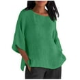 thumbnail image 1 of Women Summer Tops Women's Solid Color Crew Neck Short Sleeved Top T Shirt plus Size Christmas Shirts for Women 3x Athletic T Shirts for plus Size Tops Leggings Work Womens Long Sleeve V Neck Army, 1 of 5