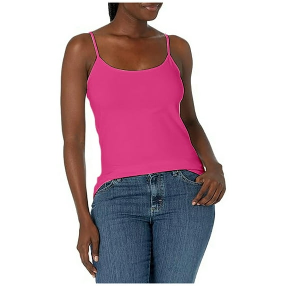 Women Summer Tops Women's Solid Color Elastic Inner Layer With Thin Chest Pad Can Be Worn On The Outside As A Base Shirt With A Camisole Vest Boyfriend Tops Women Bra Shirt Top Tall Top Hot Pink 5XL