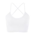 thumbnail image 1 of Women Summer Tops Women's Sports Bra Padded Crossback Bustier Without Underwire Spaghetti Straps Fitness Bra Push Up Stretch Longline Sports Top Top Compression Shirt Woman Supportive Tube White One, 1 of 6