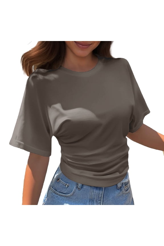 Tops for Women Trendy Oversized Tee Shirts Women Long Sleeved V Neck Womens Knit Shirts Long Sleeve Thermal Set for Fig Color Blouse Ladies V Neck Graphic Tee Graphic Trendy Short Shirt GY2 5XL