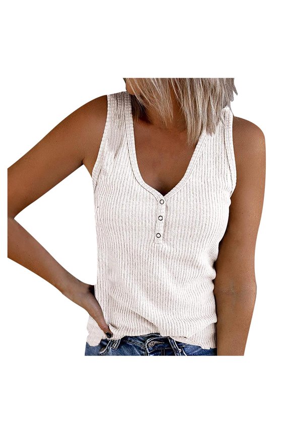 Women Summer Tops Women's V-neck undershirt sleeveless button-down casual undershirt shirt T-shirt Camisole Tops with Shelf Bra Outdoor Apparel Big Foam Spaghetti Top Cropped Camisole for White 2XL