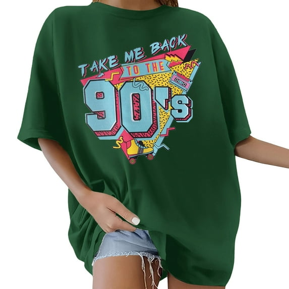 Women Summer Tops Womens Casual Fashion Printed Crew Neck Short Sleeve Pullover T Shirt Woven Tunic Tops Women 2x Long Sleeve Ladies Dressy Long Sports Shirts for T Shirt Extra Small Green XL