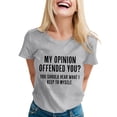 thumbnail image 1 of Women Summer Tops Womens Sarcastic T Shirts With Funny Sayings Novelty Graphic Tees For Women Long Sleeved Tee Athletic Tees for Baggy Shirts Ladies Work Blouse Ladies Dance Top Crop Top Light Gray M, 1 of 5