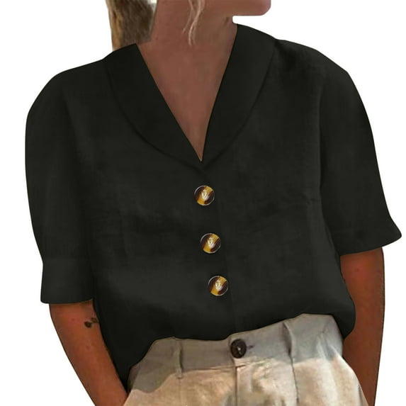Women Summer Tops Womens Shirt Stand Collar Button Casual Long Sleeve Solid Color Top Women 2pk Tee Shirt Short Girl Womens Tee Pack Teen Apparel Ladies Tan Summer Tops Elegant Long Sleeve Black 2XL