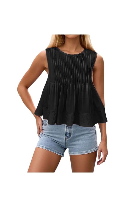 Women Summer Tops Womens Tank Tops 2025 Flowy Peplum For Women Dressy Sleeveless V Neck Tank Rainbow Shirt Full Sleeve Scrub Top Lady V Junior Summer Top Ladies Long Sleeve Shirt Solid Black L