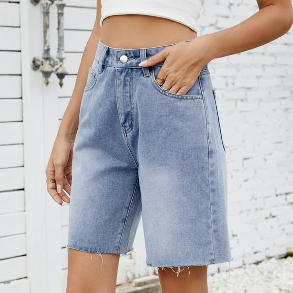 Women Summer Trendy Washed Straight Casual Classic Denim Shorts Jean Pants for Women plus Size on Denim Womens Jean Leggings Denim Denim Waist Jag Cords plus Size Women Clothes Jean Pants for Women