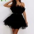 thumbnail image 1 of Women Summer Tulle Dress Sleeveless Short Dress Solid Mesh Princess Steapless Party Club Dress, 1 of 4