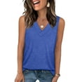 thumbnail image 1 of Women Summer V Neck Tank Tops Blue M, 1 of 6