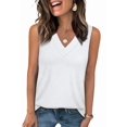 thumbnail image 1 of Women Summer V Neck Tank Tops White M, 1 of 8