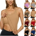 thumbnail image 1 of Women Summer Yoga Tank Tops Athletic Crewneck Racerback Sleeveless Tshirts Built In Bras Workout Casual Slim Solid Color Camisole, 1 of 6