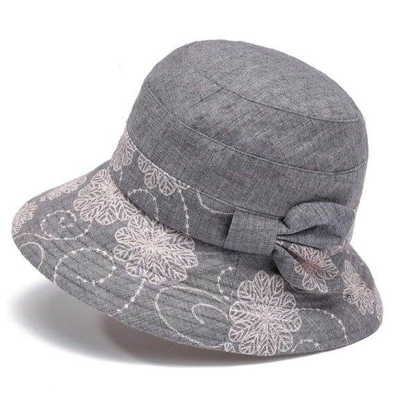 ZQUUVOU Women Sun Bucket Hat Printing Ventilate Fisherman Hat Unilateral Bow Tie Hat Purple