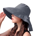thumbnail image 1 of Women Sun Hat Bucket Hat With Shawl Design Outdoor UV Protection Large Wide Brim Hiking Fishing Mesh Cap, 1 of 8