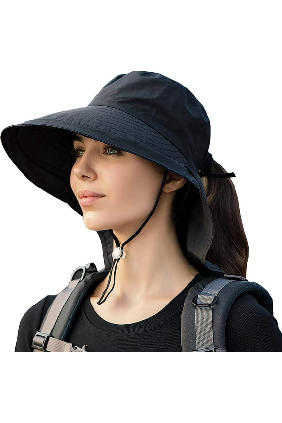 Women Sun Hat, Hiking Safari Hat with Neck Flap, UPF 50+